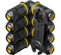 PEBA Lot de 4 boîtes de jonction étanches IP68 - Pour l'extérieur - En forme de L - 3 broches - Pour diamètre de câble de 4 à 12 mm - Pour jardin en plein air - Noir