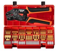 PEBA Pince à Sertir pour Connecteur Bêche, Pince a Sertir électrique 0.25-2.5mm²/24-14 AWG, 14 Types de Cosses Electriques Connecteurs Mâles Femelles pour Câbles en Laiton,Cosse a sertir,Pince à Sert
