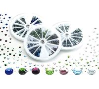 Pebaro 1440 Pierres Strass, 4 Tailles, Bleu/Bleu Clair/Vert Clair/Vert/Violet/Violet Clair/Blanc