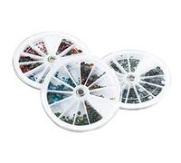 Pebaro 1440 Pierres Strass, 4 Tailles, Bleu/Turquoise/Turquoise Clair/Jaune Clair/Jaune/Orange/Rouge
