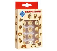 Pebaro 20700 Lot de 12 tampons à Graver en Laiton pour pyrographie, pyrographie et Gravure sur Bois, différents Motifs tels Que Glace, Elfe, étoile, etc., pour brûler sur Bois, Cuir, liège et Autres