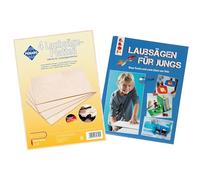 Pebaro 327/livre - 4 plaques de scie à chantourner en contreplaqué de bouleau avec livre de scie à chantourner avec idées créatives pour le sciage à chantourner