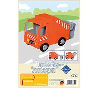 Pebaro-353S Gabarit de scie à chantourner en contreplaqué Motif Camion Poubelle, 353S, Orange