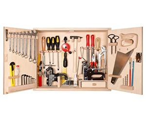 Pebaro 417 Grande Armoire à Outils 43 pièces, Ensemble Complet d'outils de Haute qualité pour Les bricoleurs, boîte à Outils Comprenant Marteau, clé Plate, scies, Pinces, Tournevis, etc.
