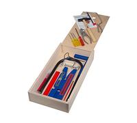 Pebaro 452 Boîte de scies à chantourner de qualité supérieure avec couvercle coulissant, qui est en même temps une plaque de décapage, 23 pièces, kit de bricolage, scie à chantourner fabriquée en