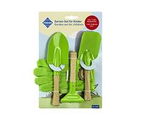 Pebaro Kit de Jardinage pour Enfants avec 2 pelles, 1 râteau, 1 Paire de Gants, GAR1, Vert