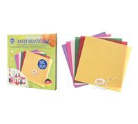 Pebaro Kit de 3 bougies en nid d'abeille multicolore - Avec instructions (français non garanti) - 6 plaques en nid d'abeille 20 x 20 cm - Mèche - Pour enfants et adultes - Idée cadeau - Décoration de