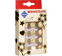 Pebaro Lot de 12 tampons pour pyrogravure Motif Fleur/Diamant/Lune/Cercle/cœur/étoile