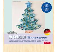 Pebaro NB13 Kit de décoration pour ongles avec motif pré-imprimé Sapin de Noël avec clous, bricolage en bois, idée cadeau créative, article de décoration 20 x 20 cm