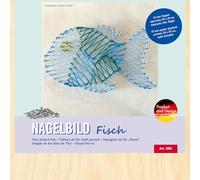 Pebaro NB4 Kit de décoration pour ongles - Kit de bricolage - Kit de bricolage avec fils - String Art avec motif pré-imprimé poisson - Avec clous - Bricolage en bois - Idée cadeau créative