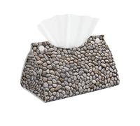Pebble Stone Sac à mouchoirs en cuir lisse, résistant à l'usure, imperméable, boîte à mouchoirs décorative montée sur voiture, convient pour la maison et le bureau.