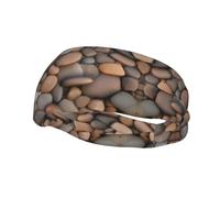 Pebbles in The Beach Bandeau de sport tendance absorbant la transpiration élastique respirant unisexe pour course à pied fitness yoga et autres sports