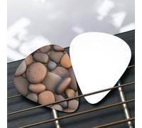 Pebbles in the beach Lot de médiators à motif de galets (fins/moyens/épais), largement compatible avec tous les types d'instruments à cordes,