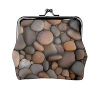 Pebbles in The Beach Petit porte-monnaie rectangulaire pour femme avec fermeture à baiser, format de poche, mini porte-monnaie pour femme