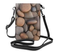 Pebbles in the beach Petit sac à bandoulière pour téléphone en cuir synthétique avec emplacements pour cartes et sangle réglable