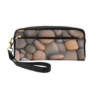 Pebbles in The Beach Petite trousse de maquillage. Élégante trousse de maquillage portable imprimée double face, sac de rangement multifonction pour femme
