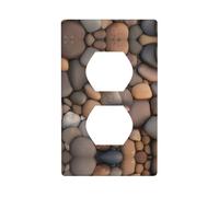 Pebbles in The Beach Plaque murale Duplex pour prise de courant, taille standard, 1 bande, polycarbonate thermoplastique.