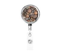 Pebbles in The Beach Porte-badge rétractable en métal robuste Extensible et réglable Résistant à l'usure