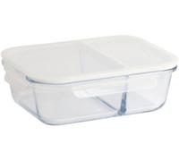 Pebbly - Boîte Alimentaire En Verre Rectangulaire Compartiment