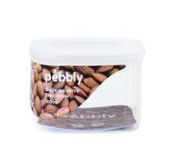 Pebbly Boîte de conservation carrée 0,5 L en verre avec couvercle en verre et joint