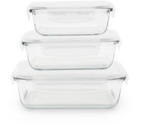 Pebbly Boîtes rectangulaires en verre – Lot de 3 (400/650/1000 ml)