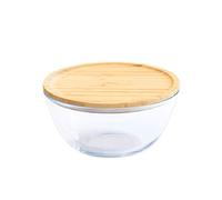 Pebbly Bol à mixer rond avec couvercle bambou 2,6 L