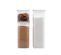 PEBBLY - Coffret de 3 Boîtes de Conservation Hautes et Rectangulaires en Verre avec Couvercles en Verre - 470 ml, 1,2 L et 1,8 L - Un Rangement Optimisé pour une Cuisine Organisée