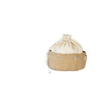 PEBBLY - Corbeille de Conservation Amovible 2-en-1 en Coton Bio et Jute - Moyenne - Pratique pour ses Courses en Vrac, Corbeille et Sac Amovible, Trois Formats Disponibles, des Échalotes aux Potirons