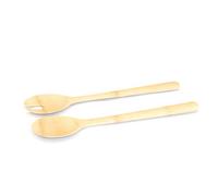 PEBBLY - Couverts à Salade en Bambou - 27 cm - Servir Mélanger et Préparer, Longs Manches pour Tous Types de Saladier