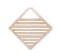 Pebbly - Dessous de Plat Carré en Bambou et Liseré Blanc - 20 x 20 cm - Support Résistant et Durable, sans BPA, Matériaux Naturels avec une Touche de Couleur pour votre Table et votre Cuisine