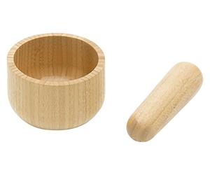 Pebbly NBA094 Set Pilon et Mortier, Bambou, Naturel, 14 x 14 x 11 cm