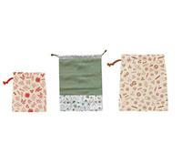 PEBBLY-NBA177-Set zéro déchet 3 Sacs en Coton Bio : légumes, Vrac et Pain | Sacs Zéro Déchet en Coton Bio - Avec Cordon de Serrage, pour Stocker vos Denrées et Réduire le Gaspillage Alimentaire