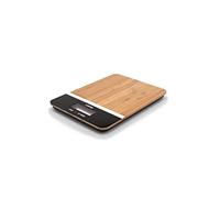 Pebbly PEB-BRN Balance de Cuisine Bambou Noir 23 x 16 x 5 cm | Format Rectangulaire, Fonction TARE, Multi Unités de Graduation, Max 5 kg, Colorée et Naturelle