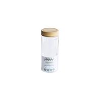 Pebbly PKV-028 - Bocal rond en verre borosilicate 850 ml avec couvercle à vis en bambou
