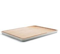 PEBBLY - Planche à Découper L de Cuisine en Bambou - 41 x 30 cm - Design Élégant dans votre Cuisine, Prise en Main Facile