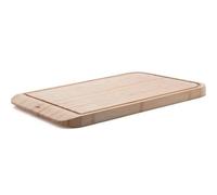 PEBBLY - Planche à Découper Réversible 2-en-1 en Bambou - 34 x 24,5 cm - Idéale pour les Petits Espaces, les Cuisines Minimalistes, Pratique avec 1 Côté avec Rigole et 1 Côté pour le Pain