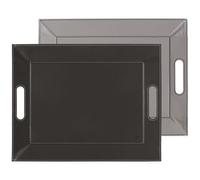 PEBBLY Plateau bicolore réversible 45 x 35 cm Noir / Gris
