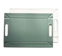 PEBBLY Plateau bicolore réversible 45 x 35 cm Vert Céladon / Blanc