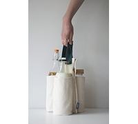 PEBBLY - Sac à Bouteilles en Coton Bio - 3 emplacements - Transportez Facilement vos Bouteilles, Idéal pour les Consignes, Compatible avec le Cabas XL