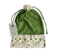 Pebbly Sac à légumes en coton biologique Vert 30x40 cm