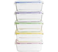 PEBBLY Set 5 Boîtes de conservation rectangulaires 0.85 L