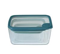 Set 3 boîtes en verre rectangulaires avec couvercles silicone 720, 1500 et 2900 ml compatibles micro-ondes Pebbly