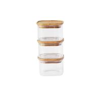 Pebbly - Boîte de conservation carrée en verre - Lot de 3 x 0,5 L