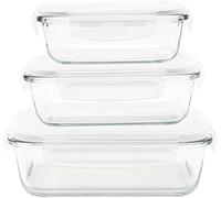 Pebbly Boîtes rectangulaires en verre – Lot de 3 (400/650/1000 ml)