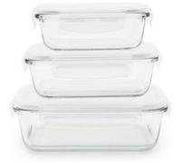 Pebbly Boîtes rectangulaires en verre – Lot de 3 (400/650/1000 ml)
