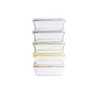 Pebbly Set de 5 boîtes rectangulaires batch cooking PKV-5SRB 850 ml verre borosilicate G