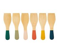Pebbly NBA021 Set de 6 spatules à raclette-Multico, Multicolore, 13 cm
