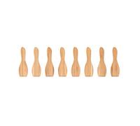 Pebbly - Set de 8 Spatules à Raclette en Bambou Couleur Naturelle - 12,8 x 3,9 cm - Permet de Décoller le Fromage sans Abîmer le Revêtement de vos Poilons