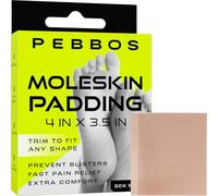 Pebbos Bandes de rembourrage en moleskine - 30 bandes - 10,2 x 8,9 cm - Prévention des ampoules pour le pied, les orteils et le talon | Résistant à l'eau et hypoallergénique | Feuilles de rembourrage
