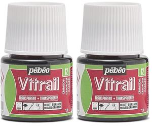 PEBEO 050012 Vitrail 1 Flacon Cramoisi 45 ML, Crimson (Lot de 2)